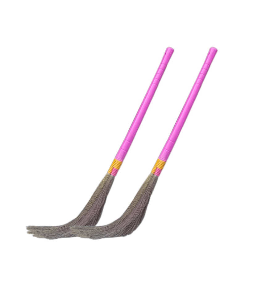 Kwaltial Broom, 3D Binding Phool Jhadu for Home Cleaning, Natural Grass Broom, Strong and Durable, Indoor and Outdoor Use, Eco Friendly, Pack of 2