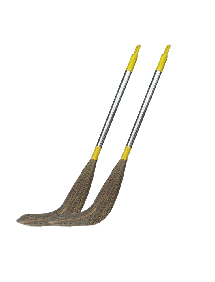 Kwaltial Broom, Phool Jhadu for Home Cleaning, Natural Grass Broom, Strong and Durable, Indoor and Outdoor Use, Pack of 2