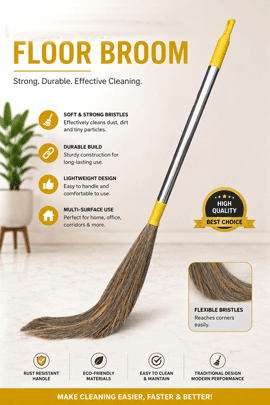 Kwaltial Broom, Phool Jhadu for Home Cleaning, Natural Grass Broom, Strong and Durable, Indoor and Outdoor Use, Pack of 2 - Image 2